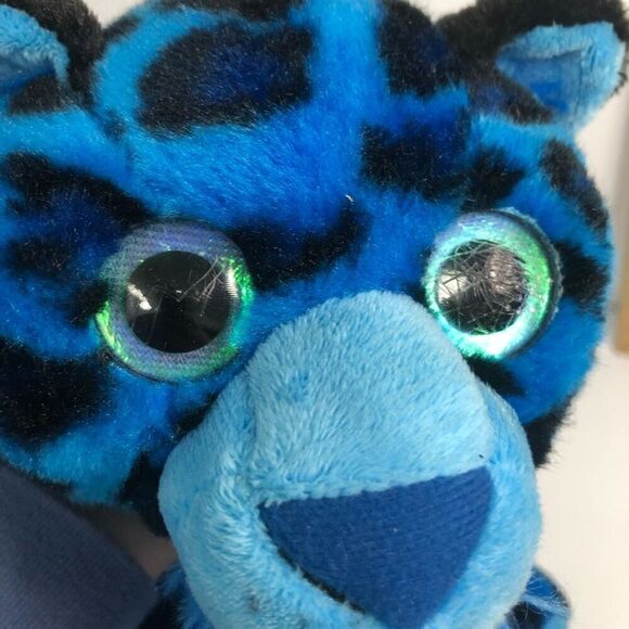 the petting zoo blue leopard big eyes sitting 2014 14 inch plush stuffed animal - Picture 3 of 10